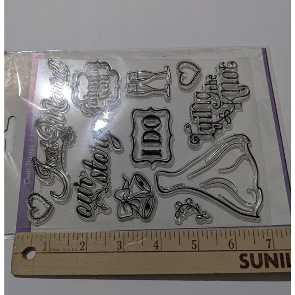 Forever in Time Clear Cling Rubber Stamp Wedding Day Bliss Just Married Craft - Picture 4 of 6